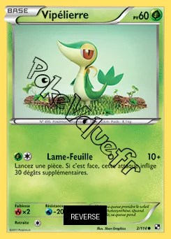 Carte Pokémon Vipélierre Reverse n°2 de la série Noir et Blanc