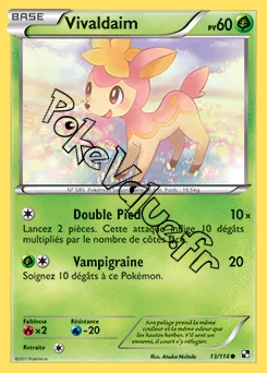 Carte Pokémon Vivaldaim n°13 de la série Noir et Blanc