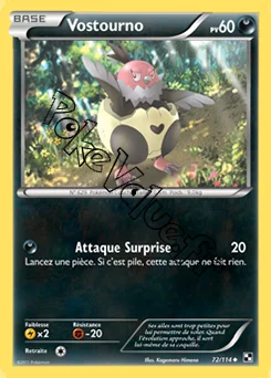 Carte Pokémon Vostourno n°72 de la série Noir et Blanc