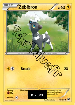 Carte Pokémon Zébibron Reverse n°40 de la série Noir et Blanc