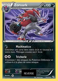 Carte Pokémon Zoroark  Reverse n°71 de la série Noir et Blanc