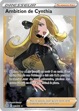 Carte Pokémon Ambition de Cynthia n°169 de la série Stars Étincelantes