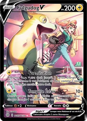 Carte Pokémon Fulgudog V  n°TG13 de la série Stars Étincelantes