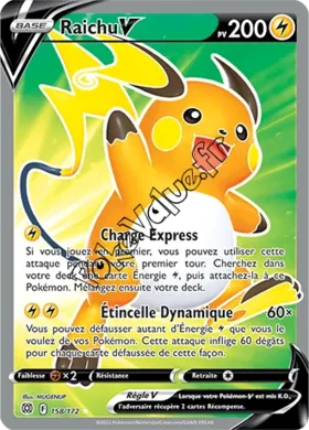 Carte Pokémon Raichu V  n°158 de la série Stars Étincelantes