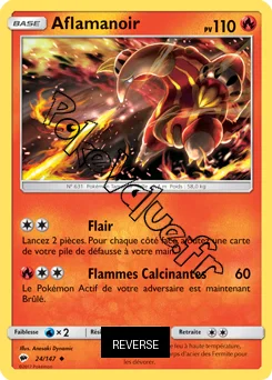 Carte Pokémon Aflamanoir Reverse n°24 de la série Ombres Ardentes