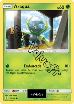 Carte Pokémon Araqua  Reverse n°14 de la série Ombres Ardentes