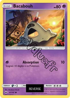 Carte Pokémon Bacabouh  Reverse n°61 de la série Ombres Ardentes