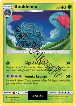 Carte Pokémon Bouldeneu Reverse n°8 de la série Ombres Ardentes