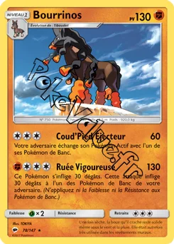 Carte Pokémon Bourrinos n°78 de la série Ombres Ardentes