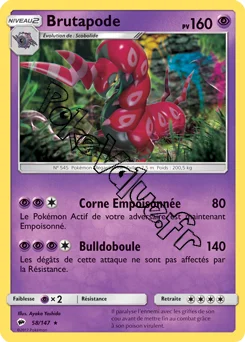 Carte Pokémon Brutapode n°58 de la série Ombres Ardentes
