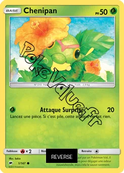 Carte Pokémon Chenipan  Reverse n°1 de la série Ombres Ardentes
