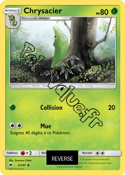 Carte Pokémon Chrysacier  Reverse n°2 de la série Ombres Ardentes