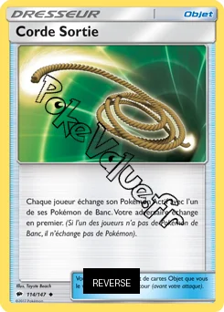 Carte Pokémon Corde Sortie Reverse n°114 de la série Ombres Ardentes
