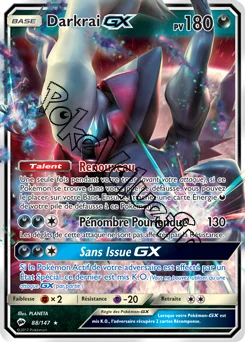 Carte Pokémon Darkrai GX  n°88 de la série Ombres Ardentes