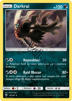 Carte Pokémon Darkrai  n°87 de la série Ombres Ardentes