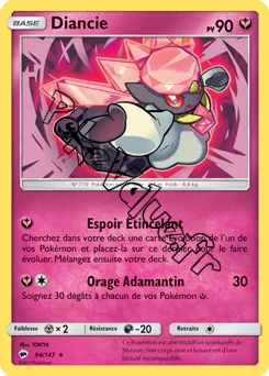 Carte Pokémon Diancie  n°94 de la série Ombres Ardentes