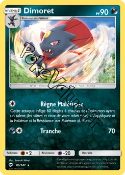 Carte Pokémon Dimoret n°86 de la série Ombres Ardentes