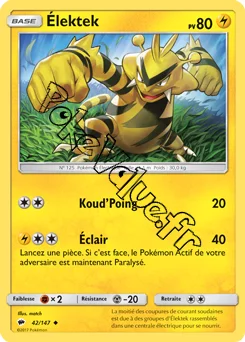 Carte Pokémon Élektek n°42 de la série Ombres Ardentes