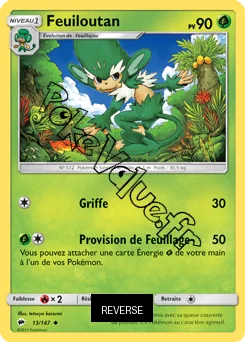 Carte Pokémon Feuiloutan  Reverse n°13 de la série Ombres Ardentes