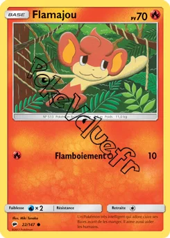 Carte Pokémon Flamajou  n°22 de la série Ombres Ardentes