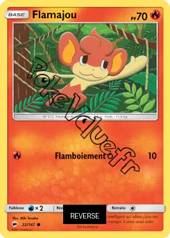 Carte Pokémon Flamajou  Reverse n°22 de la série Ombres Ardentes