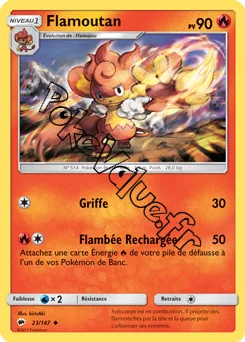 Carte Pokémon Flamoutan n°23 de la série Ombres Ardentes
