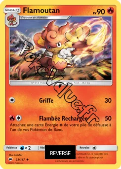 Carte Pokémon Flamoutan Reverse n°23 de la série Ombres Ardentes