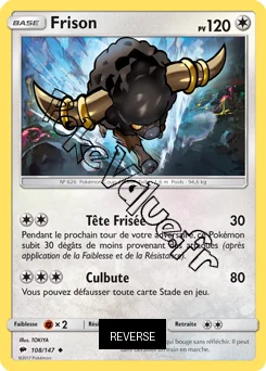Carte Pokémon Frison Reverse n°108 de la série Ombres Ardentes