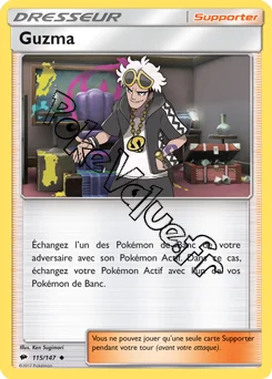 Carte Pokémon Guzma n°115 de la série Ombres Ardentes