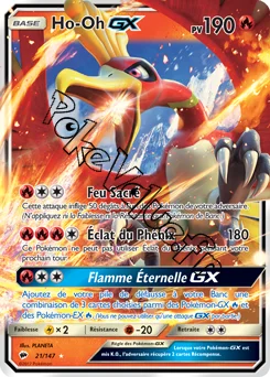 Carte Pokémon Ho-Oh GX n°21 de la série Ombres Ardentes