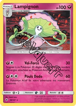 Carte Pokémon Lampignon n°98 de la série Ombres Ardentes