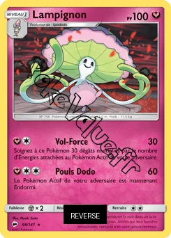 Carte Pokémon Lampignon Reverse n°98 de la série Ombres Ardentes