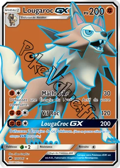 Carte Pokémon Lougaroc GX n°136 de la série Ombres Ardentes
