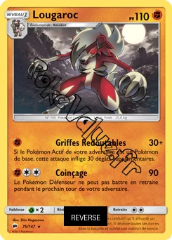 Carte Pokémon Lougaroc Reverse n°75 de la série Ombres Ardentes