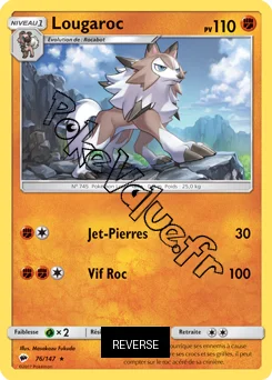 Carte Pokémon Lougaroc Reverse n°76 de la série Ombres Ardentes