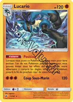 Carte Pokémon Lucario  n°71 de la série Ombres Ardentes