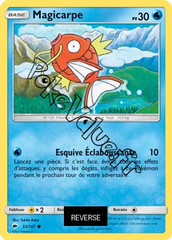 Carte Pokémon Magicarpe  Reverse n°32 de la série Ombres Ardentes