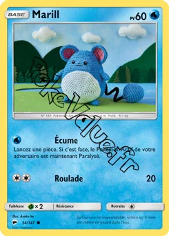 Carte Pokémon Marill  n°34 de la série Ombres Ardentes