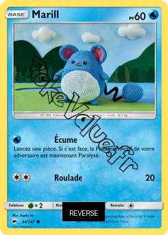 Carte Pokémon Marill  Reverse n°34 de la série Ombres Ardentes