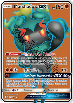 Carte Pokémon Marshadow GX  n°137 de la série Ombres Ardentes