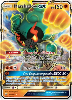 Carte Pokémon Marshadow GX  n°80 de la série Ombres Ardentes