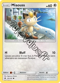 Carte Pokémon Miaouss  n°101 de la série Ombres Ardentes