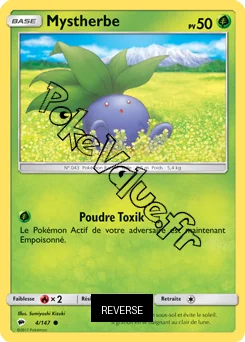 Carte Pokémon Mystherbe  Reverse n°4 de la série Ombres Ardentes