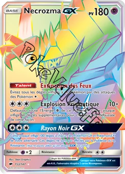 Carte Pokémon Necrozma GX  n°153 de la série Ombres Ardentes