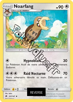 Carte Pokémon Noarfang Reverse n°107 de la série Ombres Ardentes