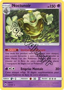 Carte Pokémon Noctunoir n°53 de la série Ombres Ardentes