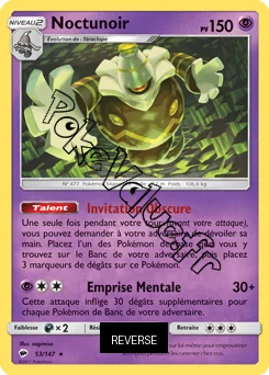 Carte Pokémon Noctunoir Reverse n°53 de la série Ombres Ardentes
