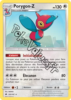 Carte Pokémon Porygon-Z n°105 de la série Ombres Ardentes