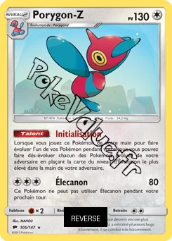 Carte Pokémon Porygon-Z Reverse n°105 de la série Ombres Ardentes