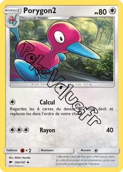 Carte Pokémon Porygon2  n°104 de la série Ombres Ardentes